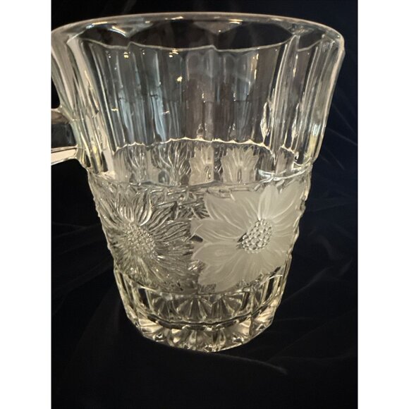 Rare Champagne Ice Bucket Sunflower Motif Heavy Crystal Glass. - Picture 6 of 13